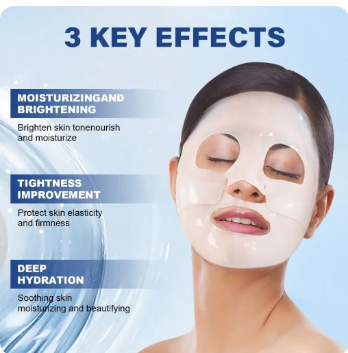 Facial Hydrogel Masks with low molecular weight collagen for elasticity, firming, and moisturizing