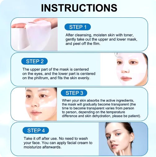 Bio-Collagen Real Deep Mask, Hydrating Overnight Hydrogel Mask, Pore Minimizing, Elasticity Improvement, 34g x4ea