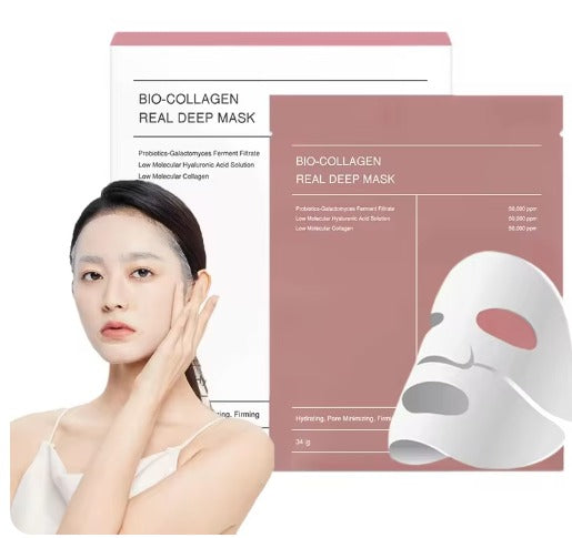 Bio-Collagen Real Deep Mask, Hydrating Overnight Hydrogel Mask, Pore Minimizing, Elasticity Improvement, 34g x4ea